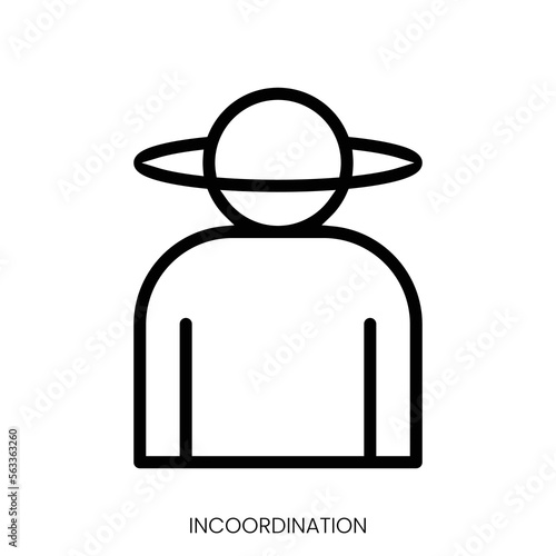incoordination icon. Line Art Style Design Isolated On White Background photo