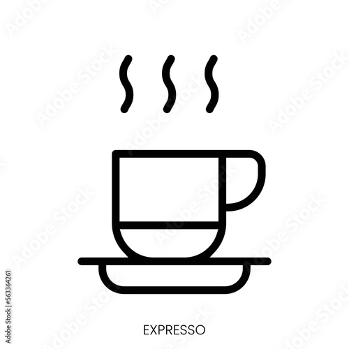 expresso icon. Line Art Style Design Isolated On White Background
