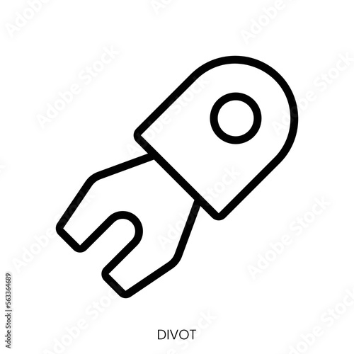 divot icon. Line Art Style Design Isolated On White Background photo
