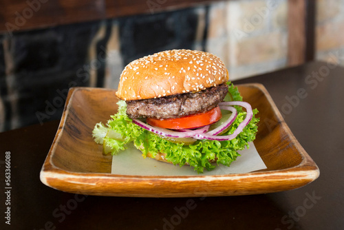 Authentic top quality American Burger with tomato