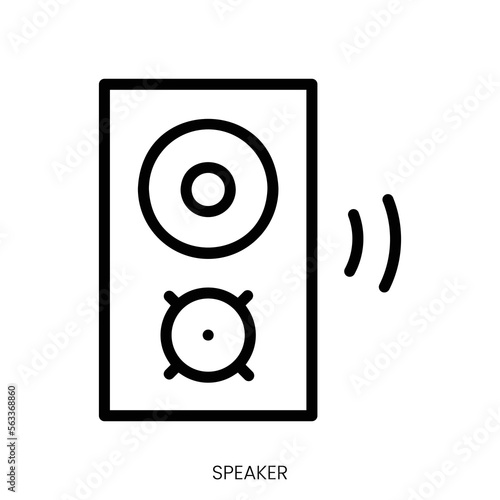 speaker icon. Line Art Style Design Isolated On White Background