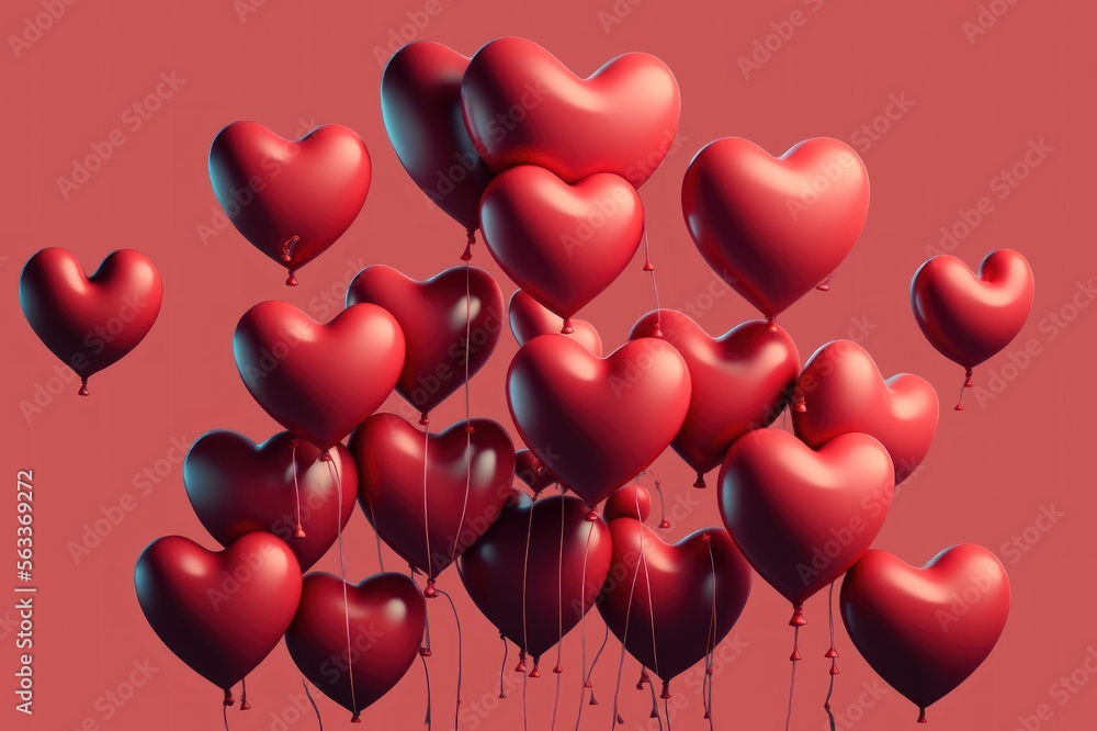 Hearts balloons background