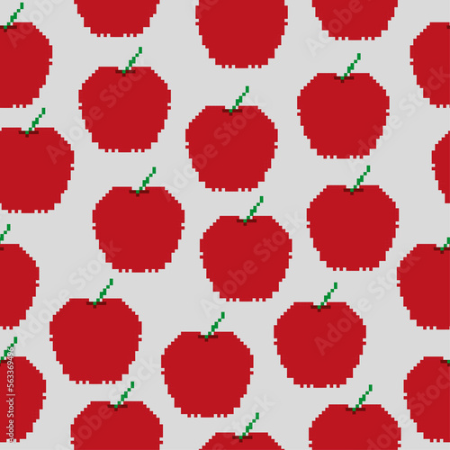seamless pattern with apple pixel