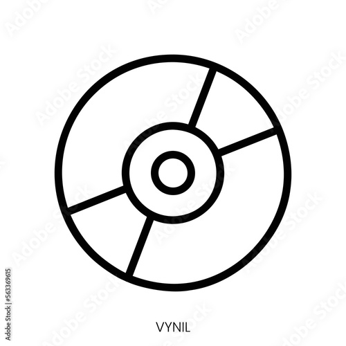 vynil icon. Line Art Style Design Isolated On White Background