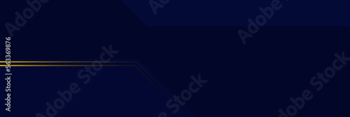 Navy blue abstract background with halftone golden lines delicate pattern. Small light spot box. Curve line, cosmic galaxy space. Festive BG for social media, birthday party invitation.