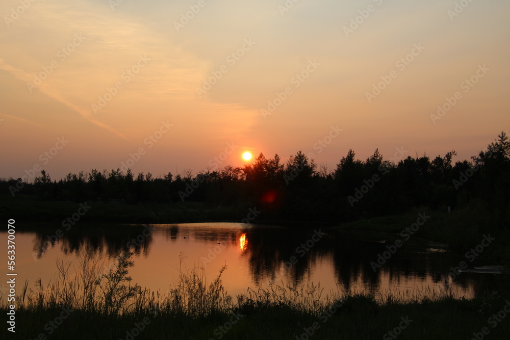 Summer Sunset, Pylypow Wetlands, Edmonton, Alberta Summer Sunset, Pylypow Wetlands, Edmonton, Alberta