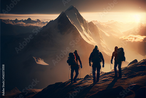 Bergsteiger auf dem Weg zum Gipfel © AI-Arts
