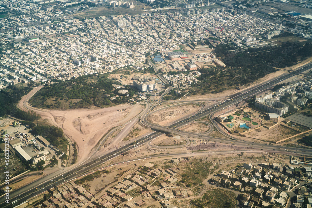 Aerial view of Tunisia during the flight Monastir to Lyon - view of Tunis -Tunisia