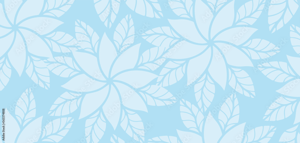 Abstract vector background in blue shades with floral print Abstract vector background in blue shades with floral print