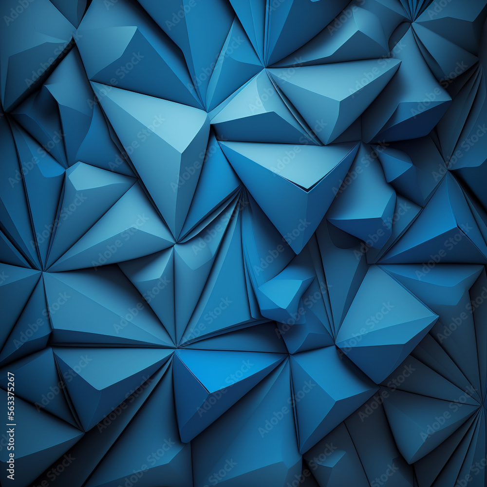 Fototapeta premium Blue paper abstract geometric subtle background illustration texture
