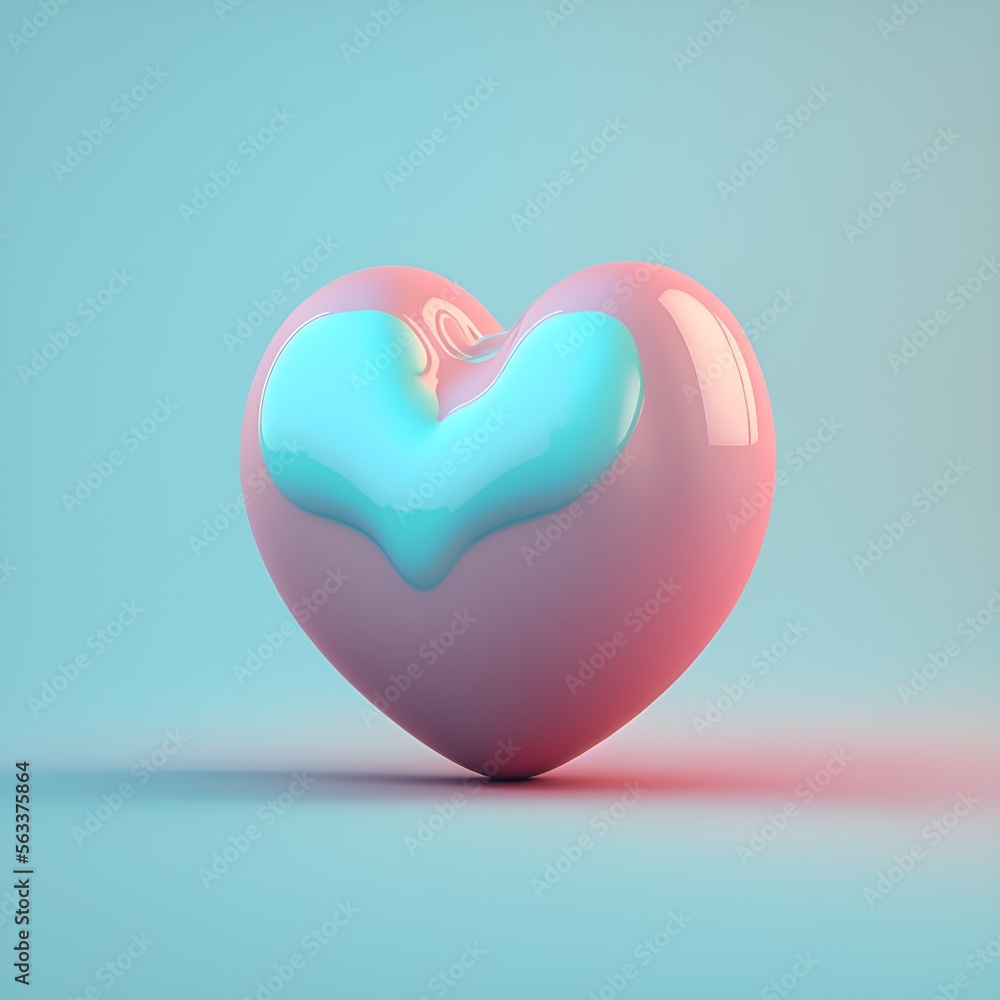 a beautiful illustration of a colorful heart, with a beautiful backdrop, generative AI