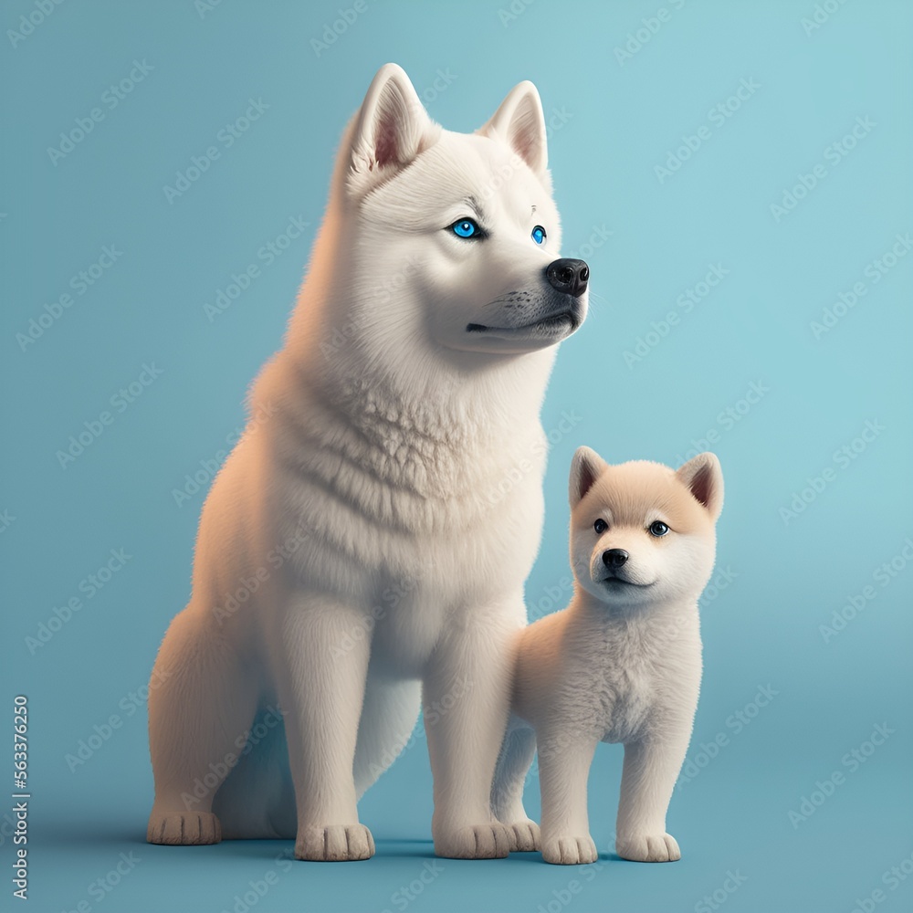 Obraz premium a fluffy white dog