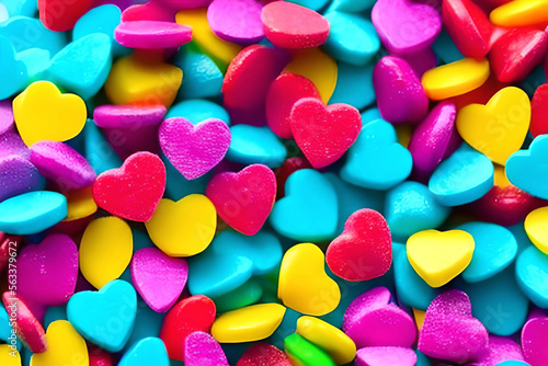 heart shaped candies, COLORFUL 