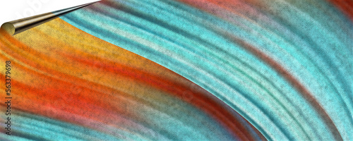 brush strokes background multicolours with velvet surface and page curl