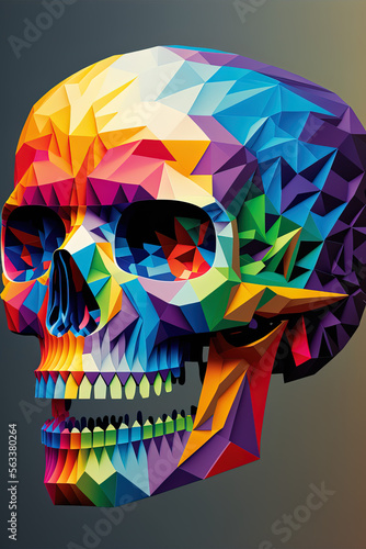 Vector illustration of colourful abstract skull
