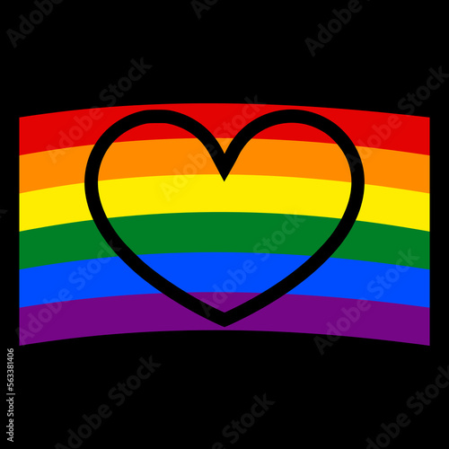 Gay parade symbols. LGBT community icon on black
