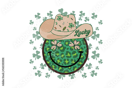 St. Patrick's day Western Sublimation Horse Shoe Cowboy T-shirt design