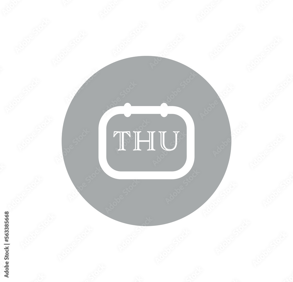 calendar page icon for Thursday. vector illustration calendar binder symbol. calendar page icon for Thursday. vector illustration calendar binder symbol.