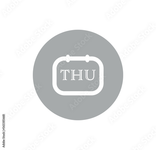 calendar page icon for Thursday. vector illustration calendar binder symbol. 