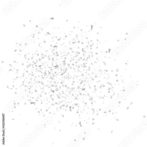 Confetti on isolated white background. Geometric holiday texture with glitters. Image for banners, posters and flyers. Black and white illustration