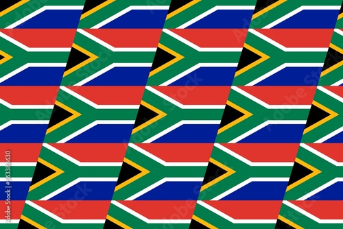 Geometric pattern in the colors of the national flag of South Africa. The colors of South Africa.