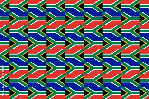Geometric pattern in the colors of the national flag of South Africa. The colors of South Africa.