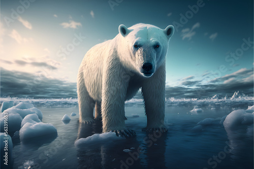 Polar Bear in the Arctic  Landscape Close Up  Illustration generative ai Collection