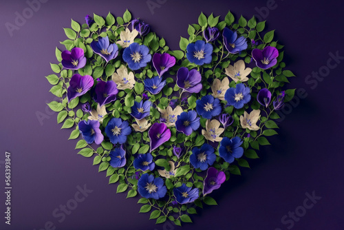Purple Heart Of Flowers - Generative Ai