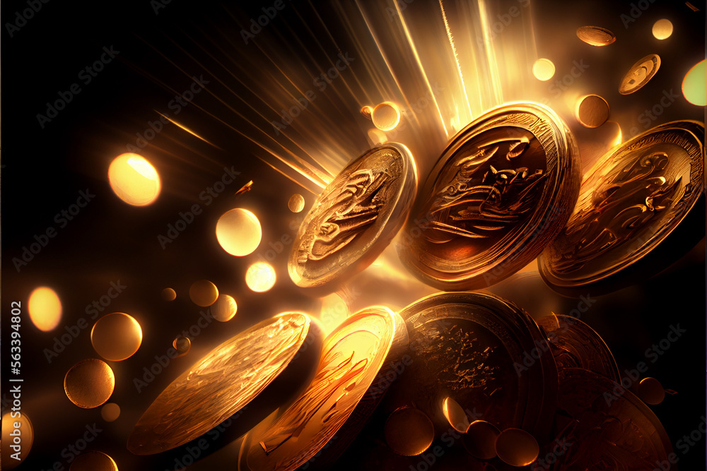 Background with gold coins
