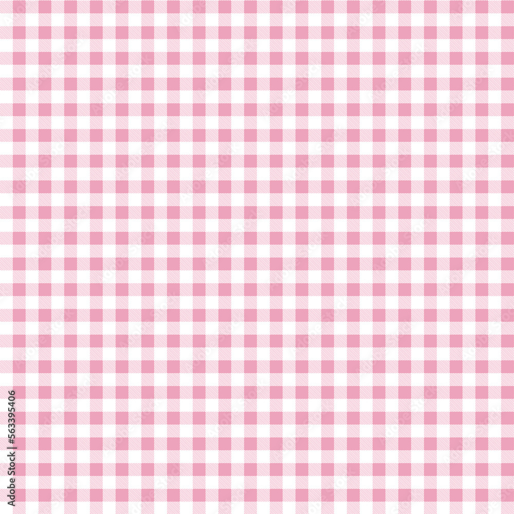 Seamless pink checkered plaid fabric pattern texture. Modified stripes consisting of crossed horizontal and vertical lines.Seamless picnic background Seamless pink checkered plaid fabric pattern texture. Modified stripes consisting of crossed horizontal and vertical lines.Seamless picnic background