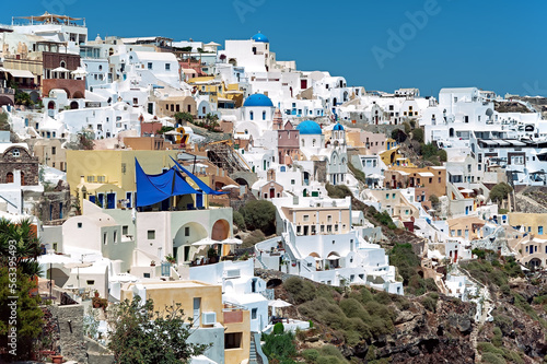 Oia cityscape at Santorini island, Cyclades, Greece