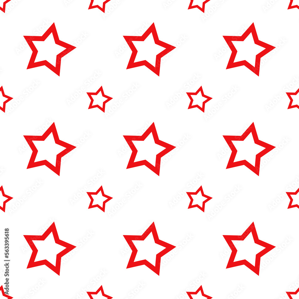 Red Star seamless pattern. Red and white background. Abstract geometric shape texture. Design template for wallpaper, wrapping, fabric, textile Red Star seamless pattern. Red and white background. Abstract geometric shape texture. Design template for wallpaper, wrapping, fabric, textile