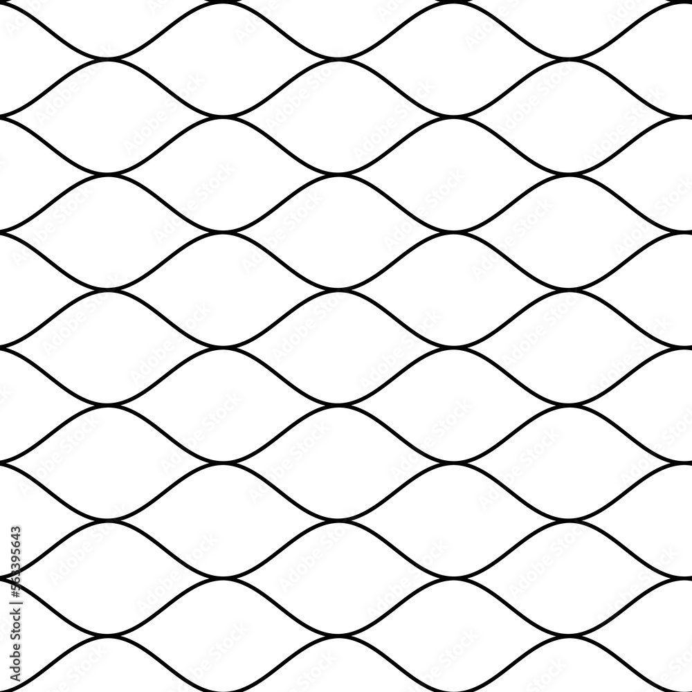 Naklejka premium Wave pattern seamless abstract background. Stripes wave pattern white and black for design. 