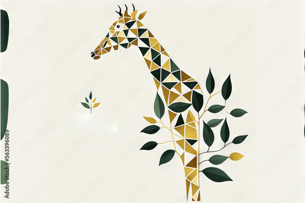 Naklejka premium a giraffe with a plant in its mouth and a quote on the back of it that says, geberbatte geeealli, gefalle alle,. Generative AI
