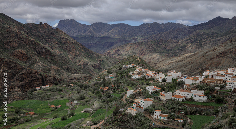 Landscape of the village of Tejeda, Canary Islands, Gran Canaria, Spain