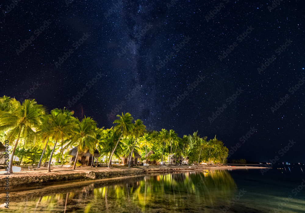 Milky way in Tikehau, French Polynesia Milky way in Tikehau, French Polynesia