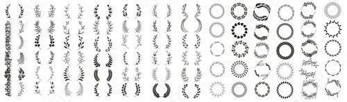 Circular laurel foliate vector icon