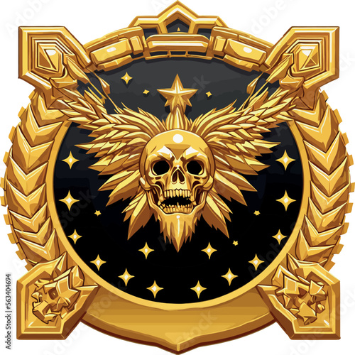 Medals of Honor: Illustration of Military Awards and Golden Symbols