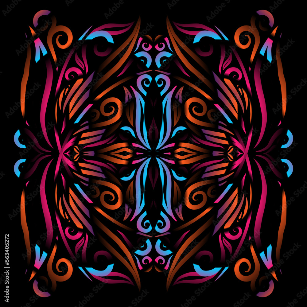 Beautiful colourful gradient line art of indonesian traditional abstract batik dayak ornament for design template elements commercial ads Beautiful colourful gradient line art of indonesian traditional abstract batik dayak ornament for design template elements commercial ads