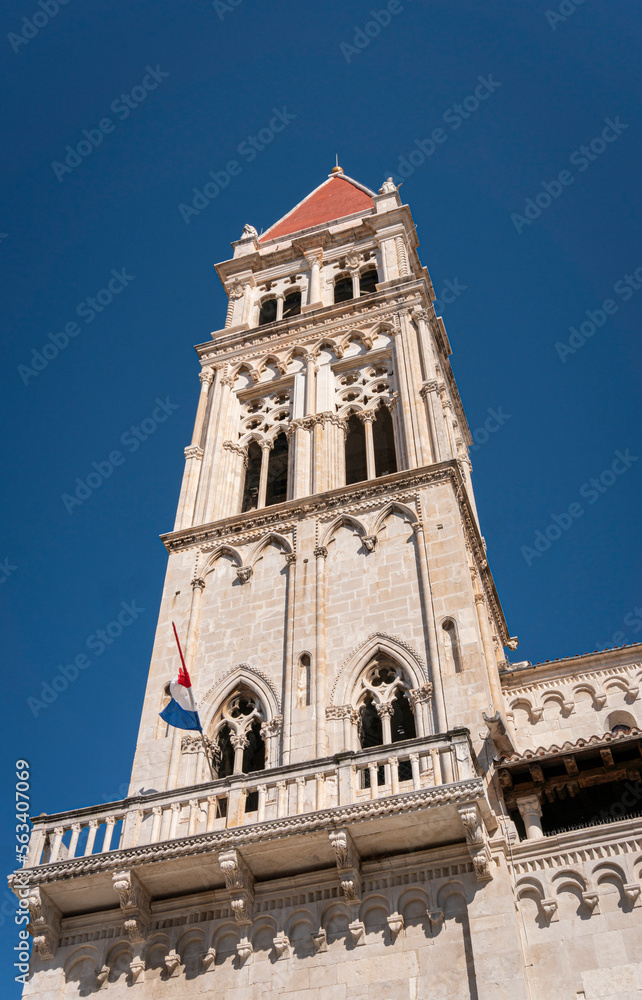 Bell tower of the cathedral of St Lawrence, Trogir, Croatia