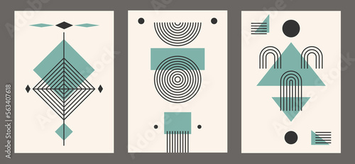 Abstract contemporary modern boho poster template aesthetic background