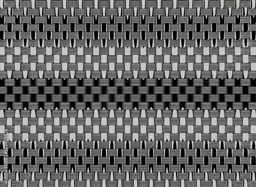 fabric pattern with different shapes in black and gray colors, background wallpaper