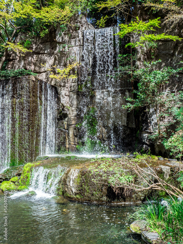 waterfall in the woods, waterfall in the forest, waterfall in Japan, enchanted nature, hidden place, beautiful nature, small and pretty waterfall