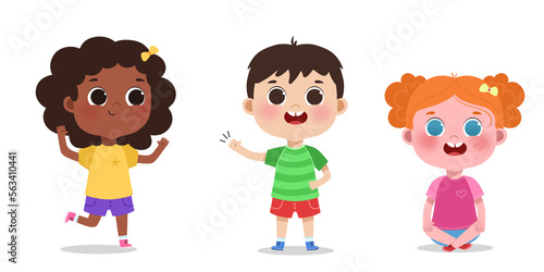 illustration three expressions of children
