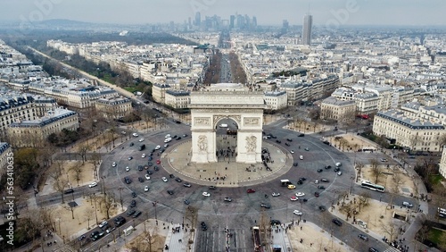 Drone photo Arc de Triomphe Paris France europe