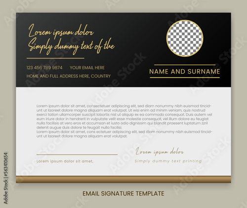 Minimalist email signature template design or email footer and personal social media cover
