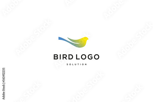Template logo design solution with color gradient bird image