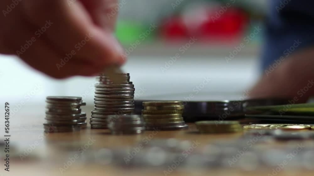 stack of coins on the table, economic crisis stack of coins on the table, economic crisis