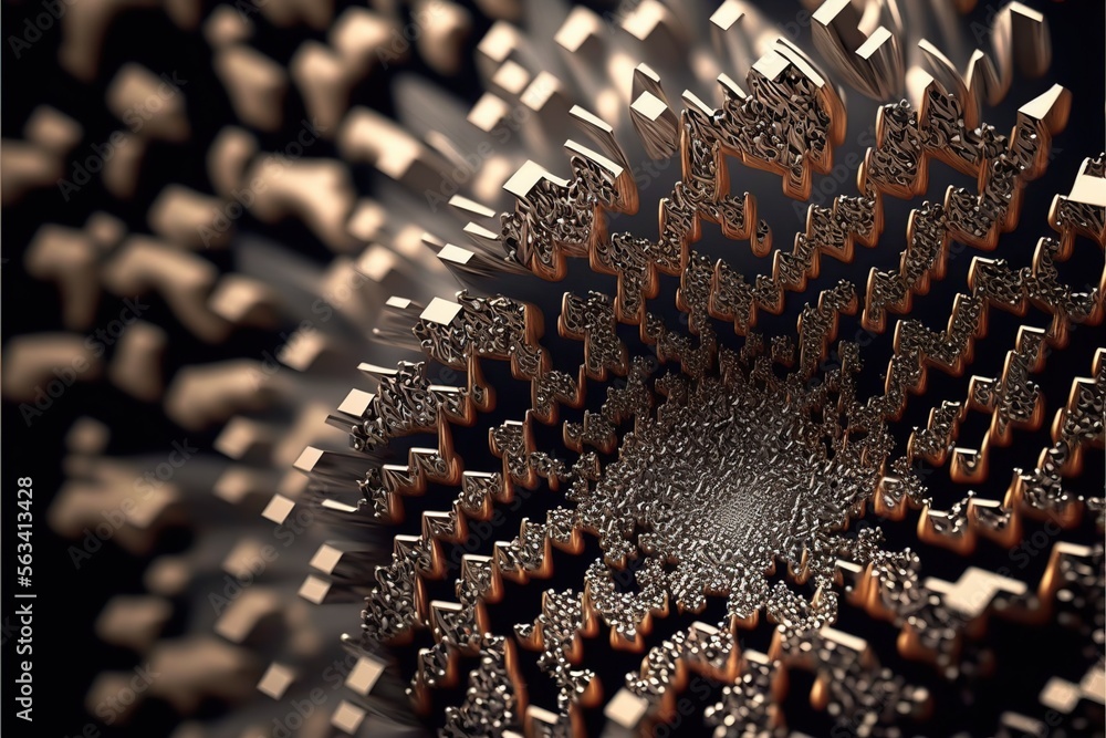 Fototapeta premium Magnetic field made of small pieces of metal, created with Generative AI technology