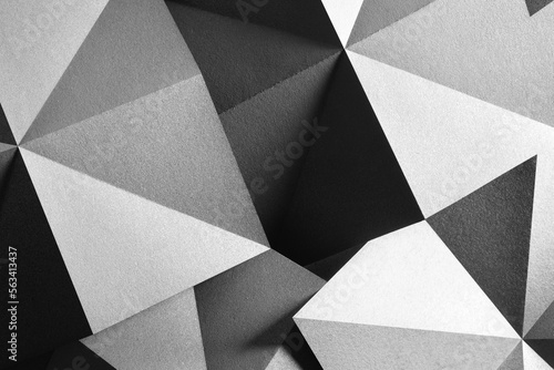Geometric  shapes made gray paper, abstract background